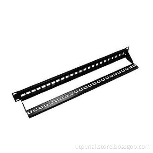 Black 1u Utp Cat6 Patch Panel With Keystone Jack , Category
